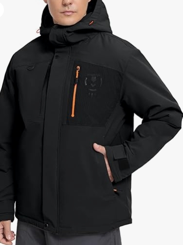 جاكيت شتوي للرجال من بانتريك، مقاوم للماء ومقاوم للرياح للتزلج على الجليد، معطف مطر بغطاء للراس مع بطانة جرافين دافئة