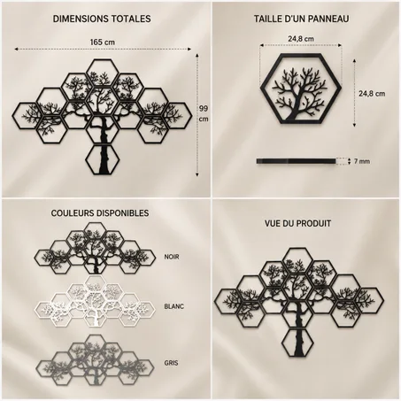 Décoration Murale Arbre Hexagonal – Collection HsouK