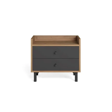 TABLE DE CHEVET MALTA - NOYER / GRIS ANTHRACITE