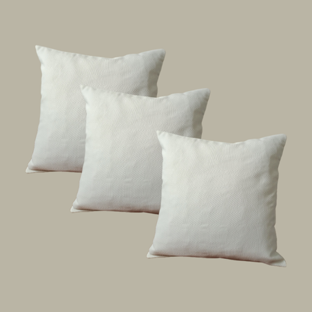 Pack 3 coussin Tissu imprimé blanc