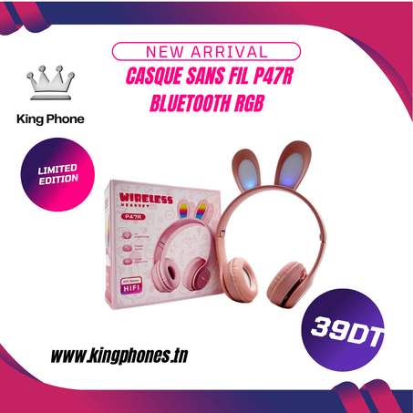 CASQUE SANS FIL P47R BLUETOOTH RGB