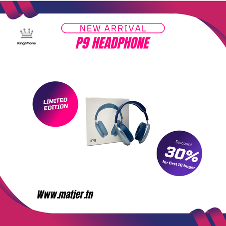 CASQUE SANS FIL P9 BLUETOOTH AVEC EMPLACEMENT CARTE MEMOIRE