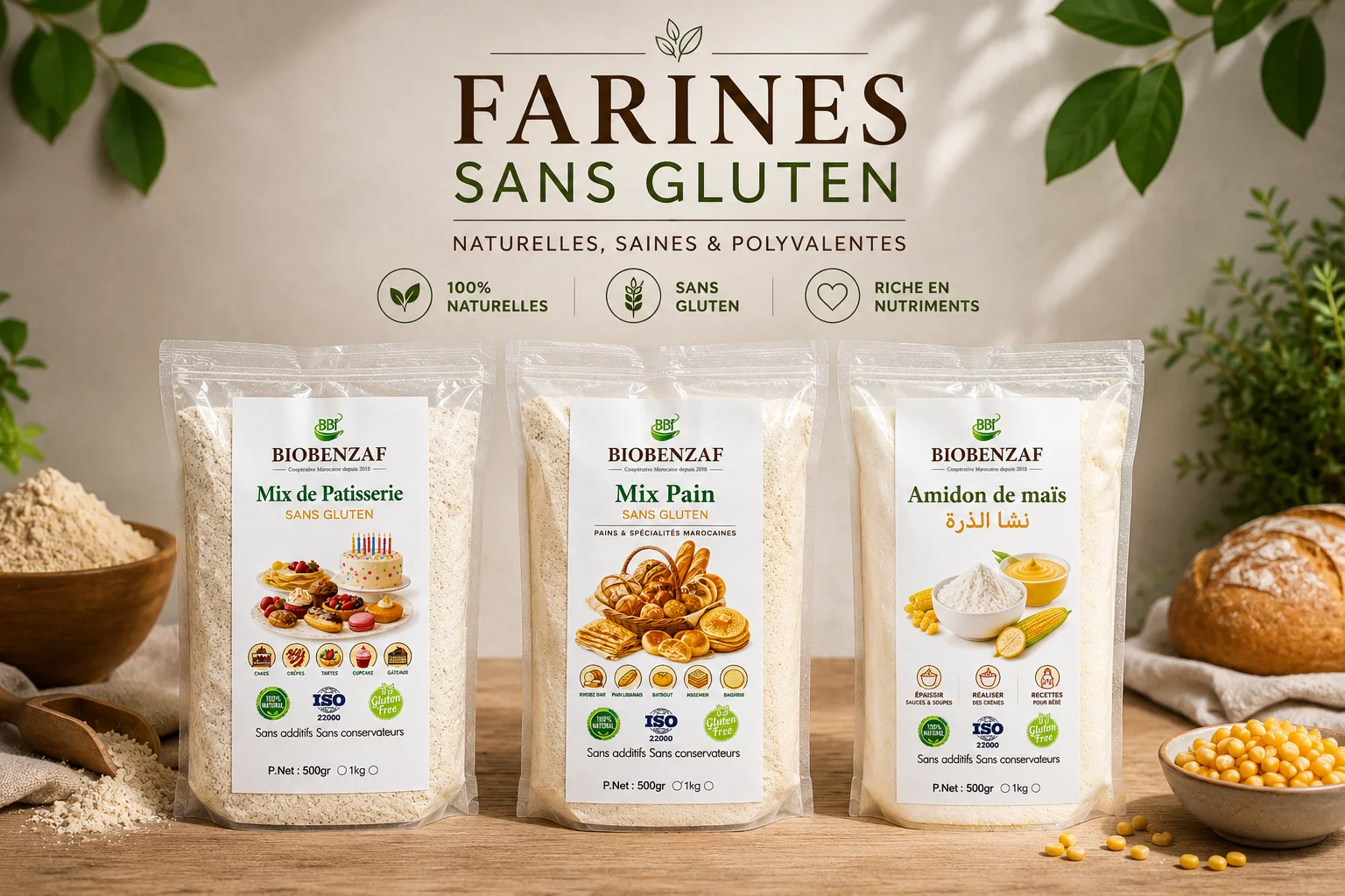 Nos farines sans gluten - دقيق خالي من الغلوتين