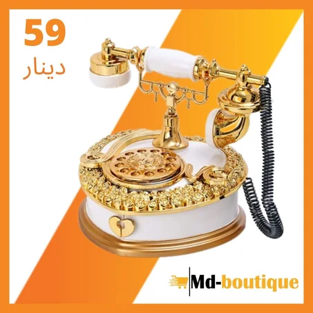 Téléphone Décoratif Antique- Boîte À Musique & Boite De Bijoux Blanc TL10B