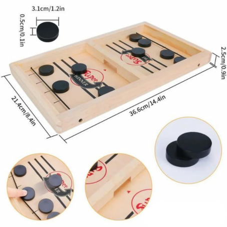 Jeu de Table Air Hockey en Bois en Tête à Tête