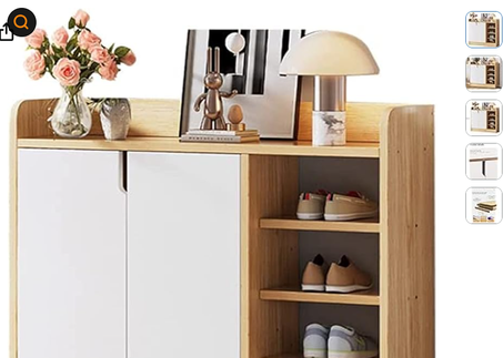 شاربدو خزانة احذية اوروبية بسيطة رف تخزين متعدد الوظائف مقعد مع بابين خشبية لمدخل المنزل والممر وغرفة المعيشة.، متعدد الألوان