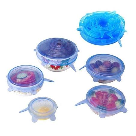 مجموعة من 12 غطاء طعام قابل للمط وقابل لإعادة الاستخدام - SPROM