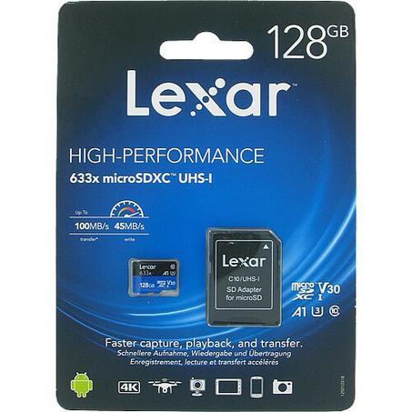 Lexar 128GB microSDXC Memory Card C10 U3 V30 A1 UHS-I