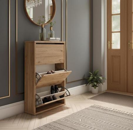 "خزانة أحذية مودرن خشبية"