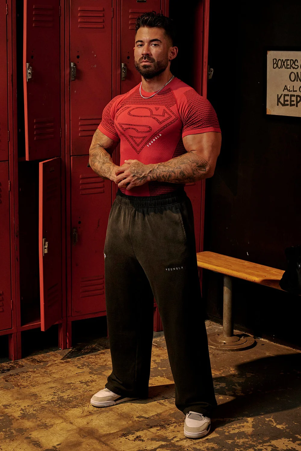 red  Superman Compression Tees