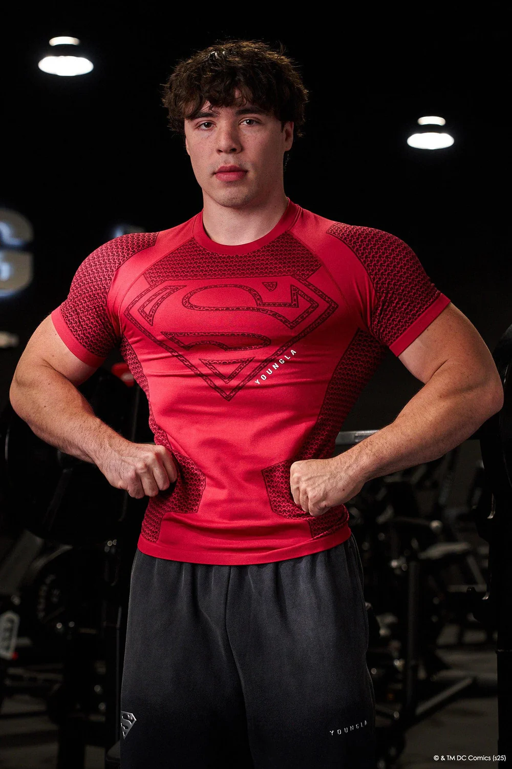 red  Superman Compression Tees