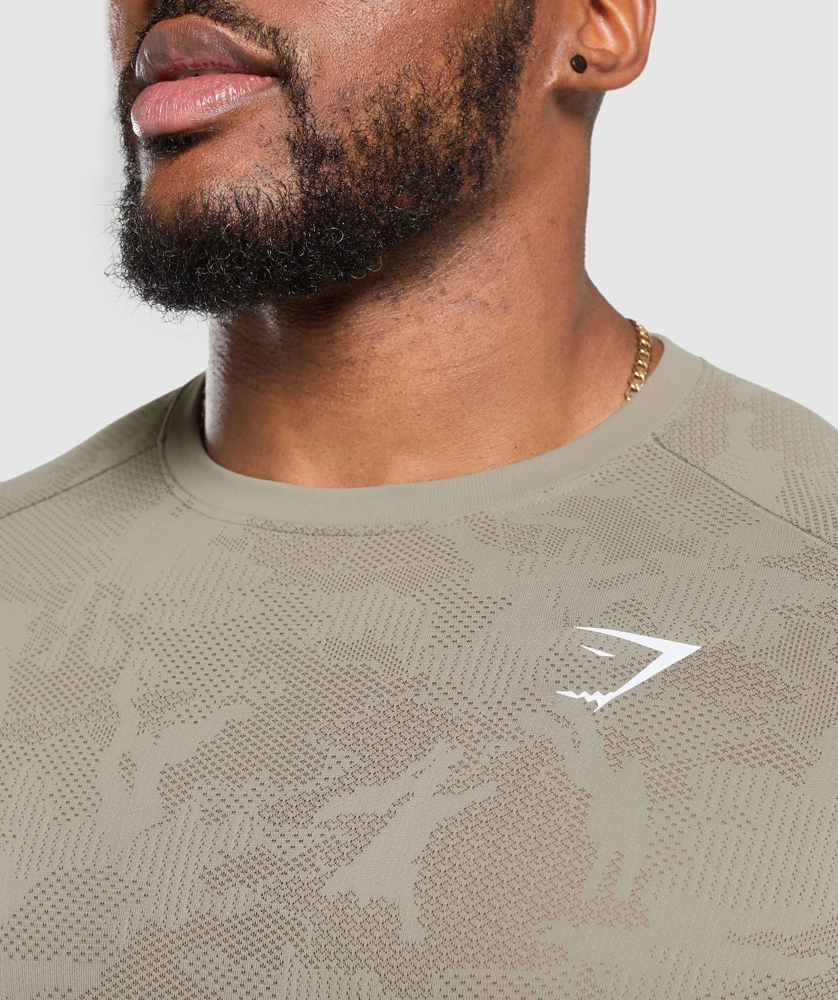 Geo Seamless T-Shirt - Faded Green/Core Olive
