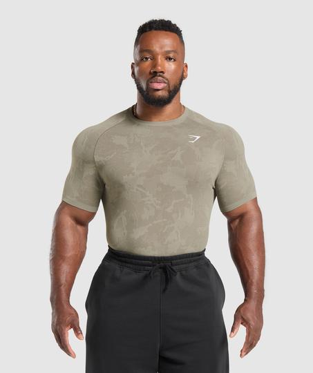 Geo Seamless T-Shirt - Faded Green/Core Olive