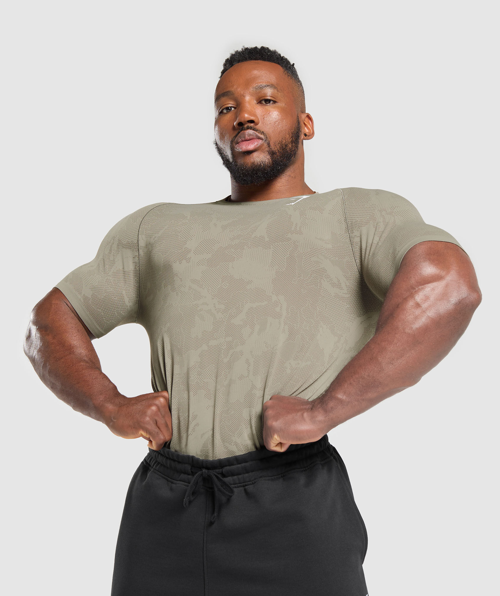 Geo Seamless T-Shirt - Faded Green/Core Olive
