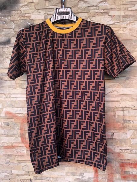 T-shirt Design D'été Brodé Marron Hommes