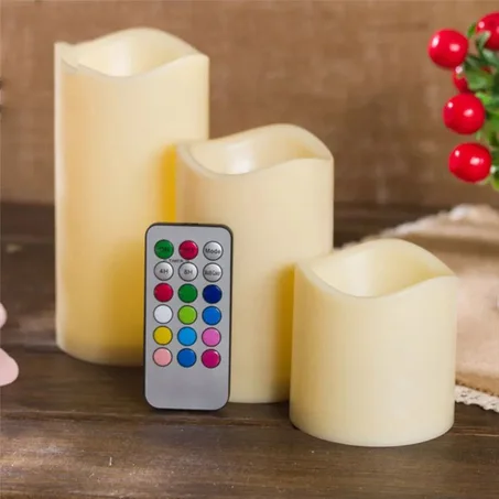 Bougies de pilier sans flamme LED changeantes de couleur