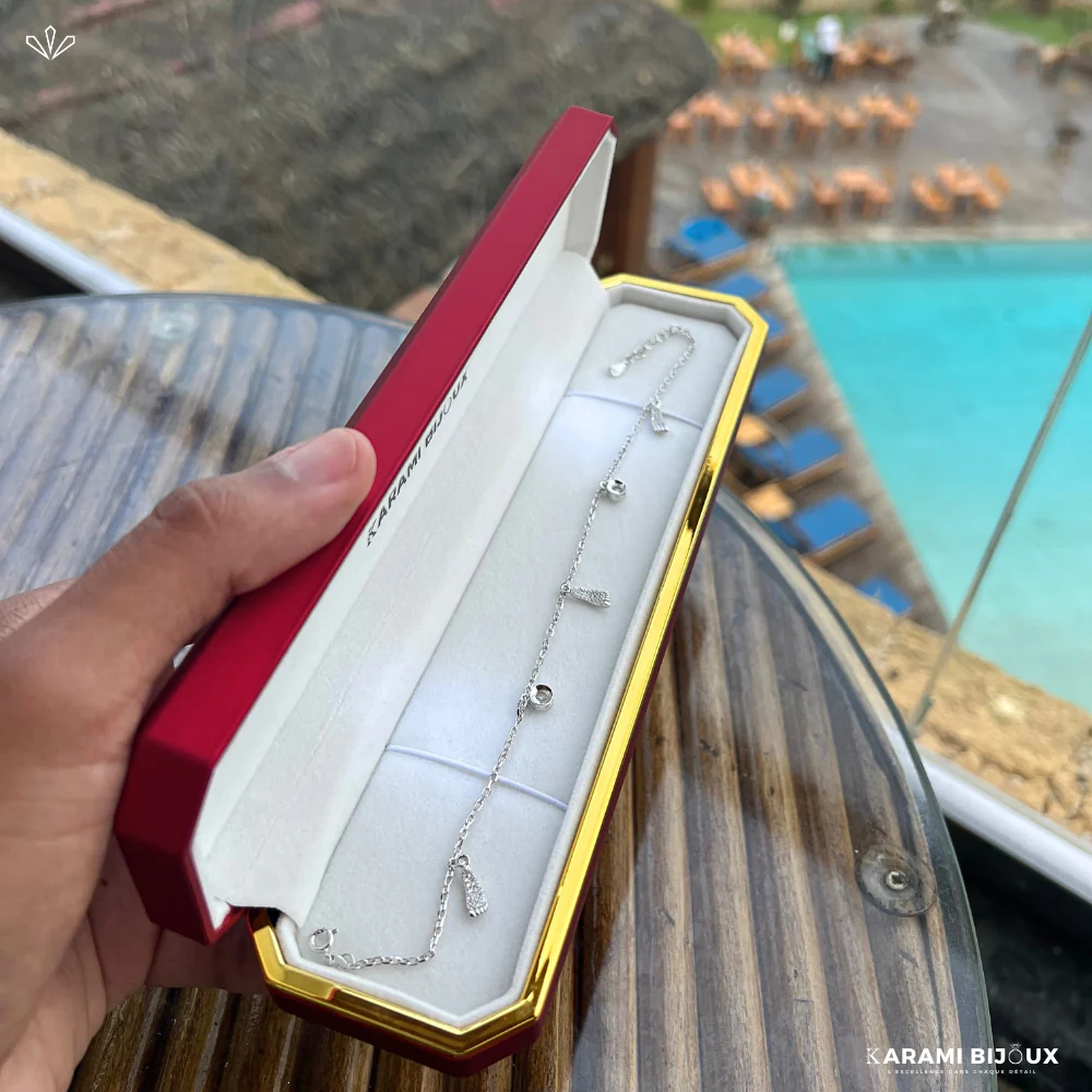 Bracelet de cheville en argent 925