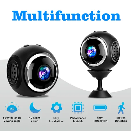 Black Mini Wifi Camera Small 1080P HD