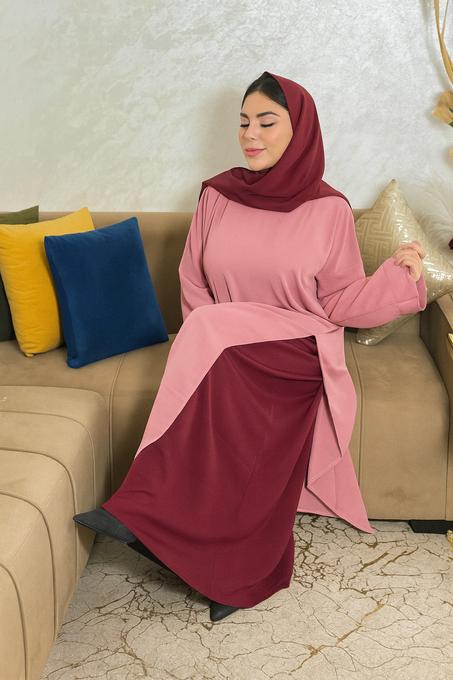 انسومبل عبايه ثلاث قطع (زهرة)