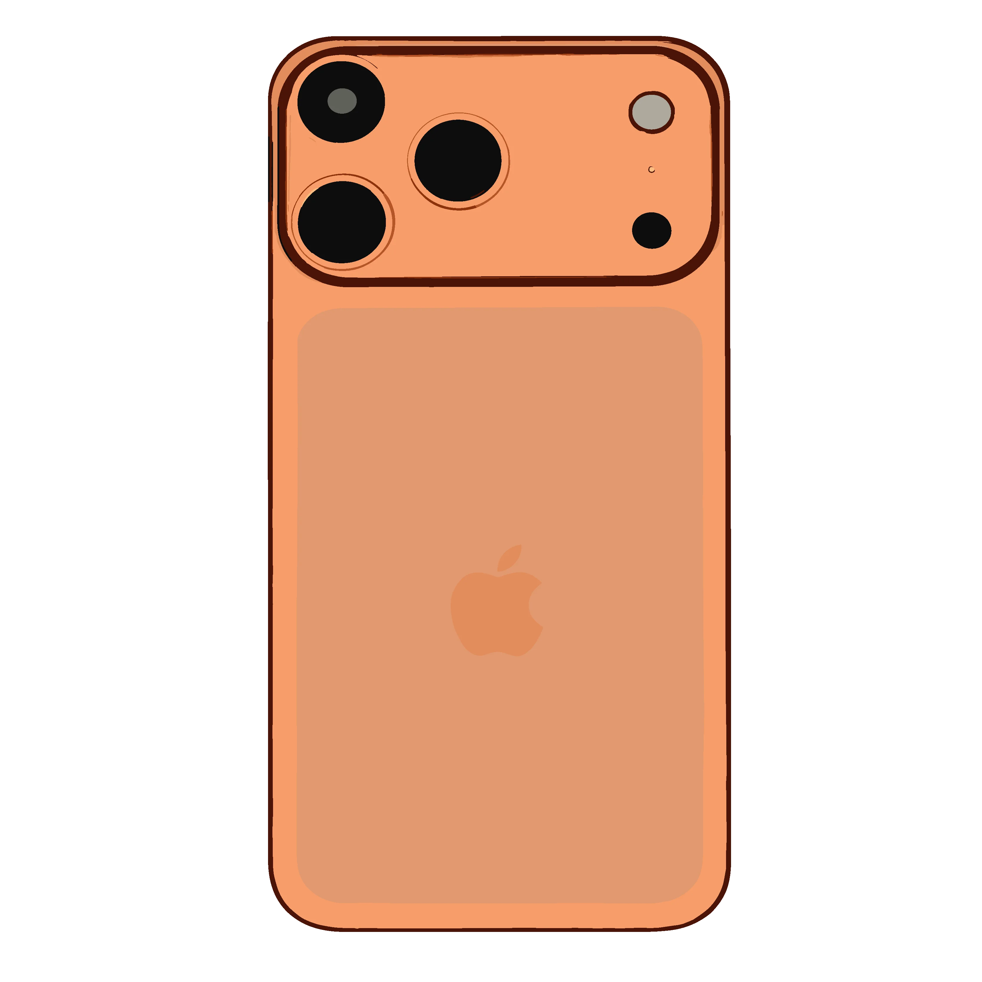 Coque iPhone XR بتصميم iPhone 17 - لون برتقالي