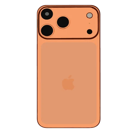 Coque iPhone XR بتصميم iPhone 17 - لون برتقالي