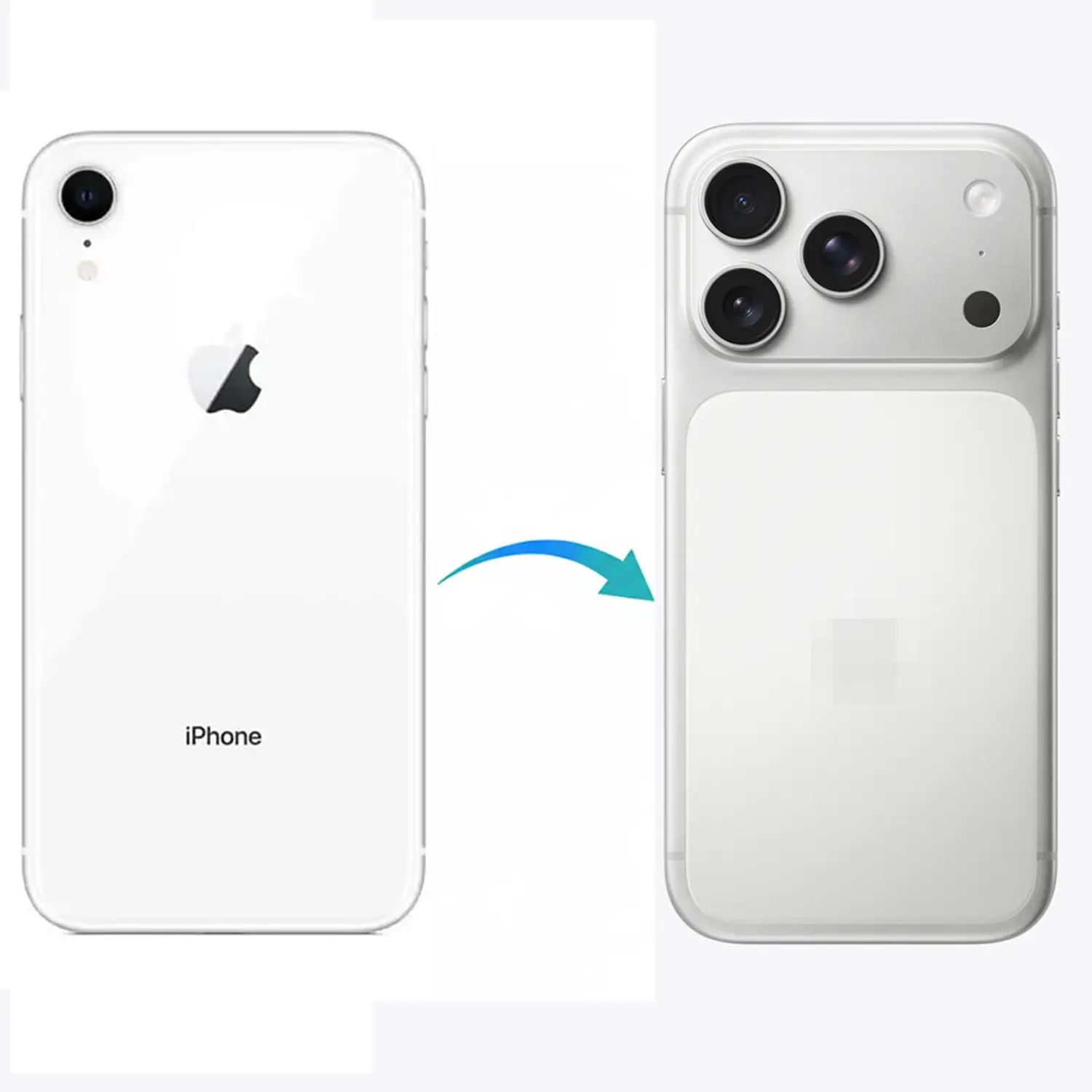 Coque iPhone XR بتصميم iPhone 17 - لون فضي