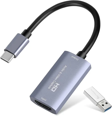 Haz clic para una vista completa Guermok Tarjeta de captura de video, 4K USB3.0 HDMI a USB C tarjeta de captura para transmisión, 1080P 60FPS, compatible con iPad Mac OS Windows, Quest 3, OBS