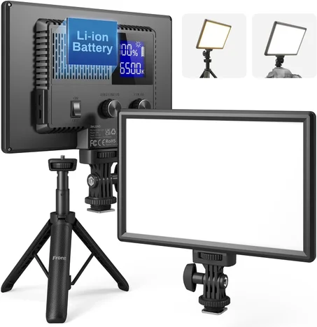 RALENO Luz de video LED, luz de cámara para grabación de video con batería de 4000 mAh, fuente de alimentación USB tipo C, CRI>95 3200K-5600K luz de fotos para fotografía al aire libre, trans