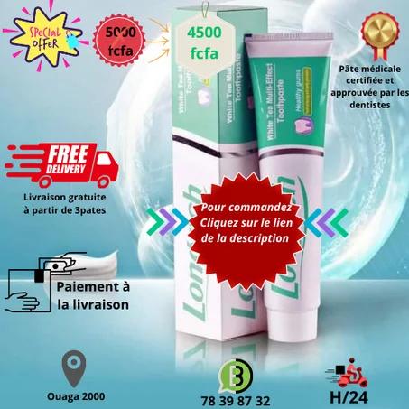 PÂTE DENTIFRICE MEDICALE AU THÉ BLANC ET ALOÈS