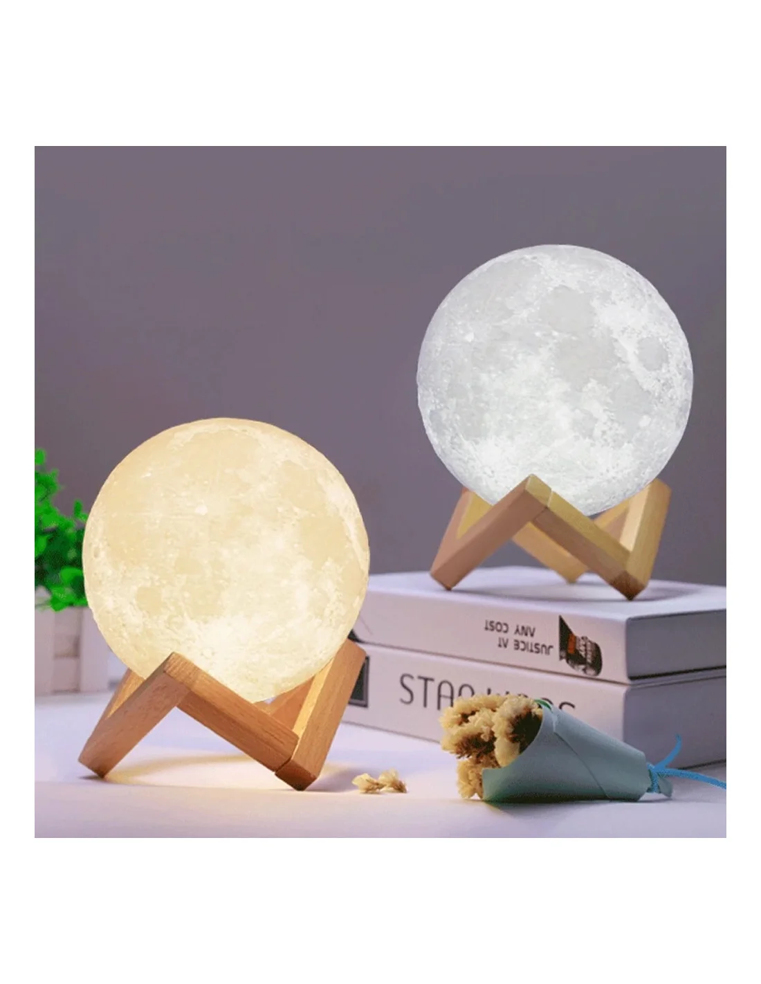 🌙 Lampe Lune à Luminosité 3D – Grand Modèle (GM) ✨
