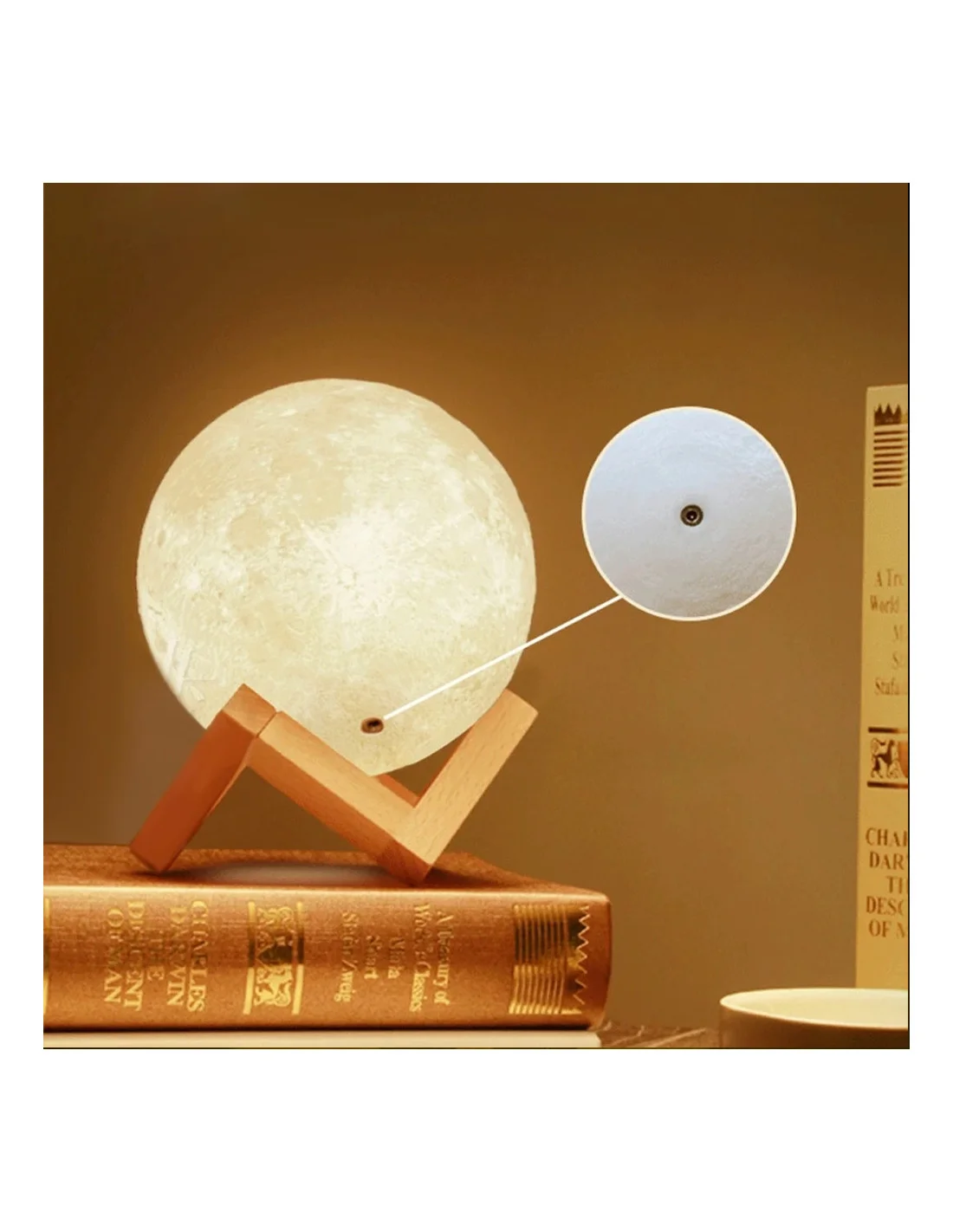 🌙 Lampe Lune à Luminosité 3D – Grand Modèle (GM) ✨