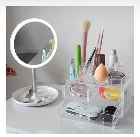 المراية الذكية 4×1 ( مراية رئيسية + مراية تكبير + مروحة + إضاءة )