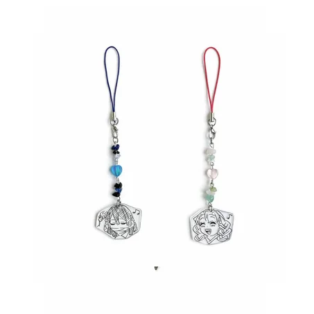Obanai x Mitsuri Embroidered Phone Charm – Demon Slayer Handcrafted Accessory