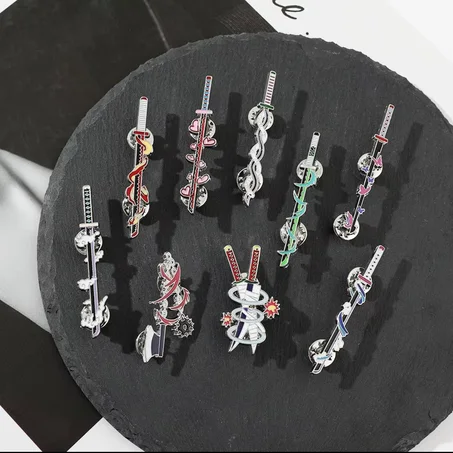 Aesthetic Anime Cosplay Brooches – Demon Slayer Character Collection