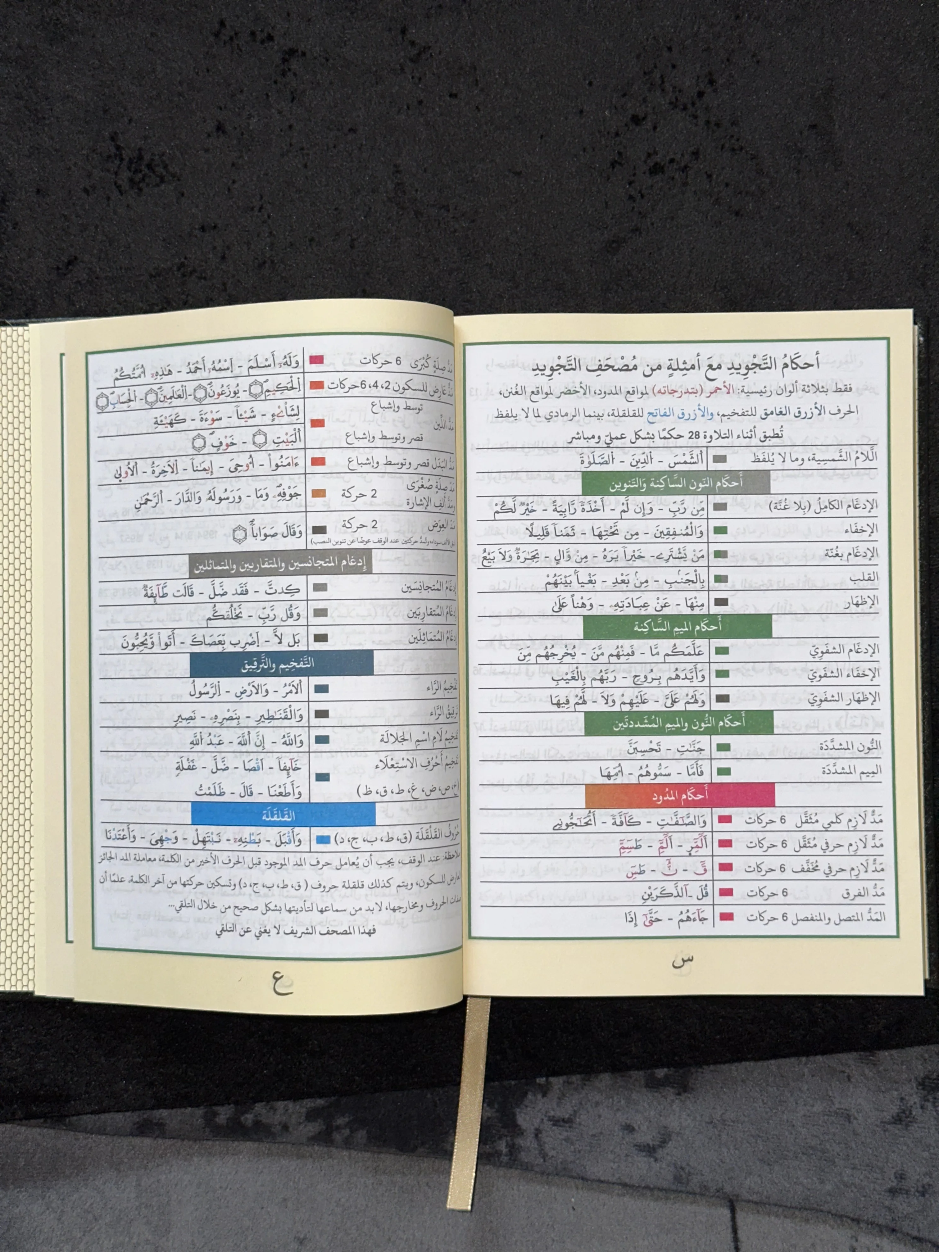 مصحف التجويد الملون برواية ورش مع تفسير وبيان على الهامش +حامل المصحف