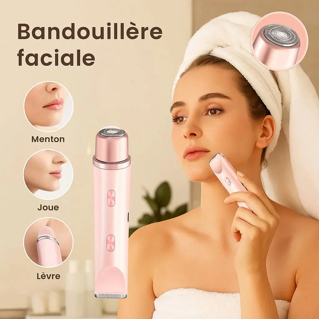 Rasoir électrique pour femmes - Étanche, double tête 2 en 1