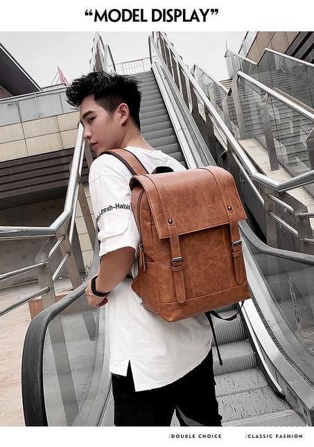 حقيبة ظهر جلدية للرجال