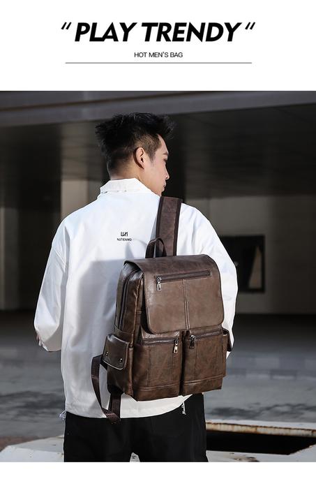 حقيبة ظهر جلدية للرجال