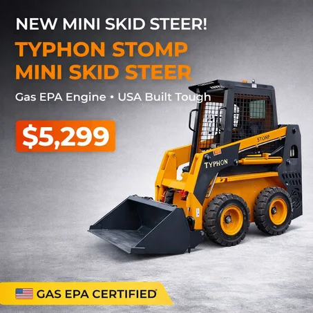 TYPHON STOMP Mini Skid Steer Gas EPA Engine USA