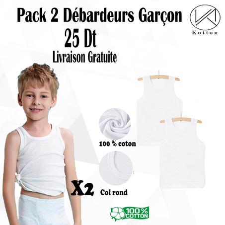 PACK 2 DEBARDEURS GARCON 100% coton