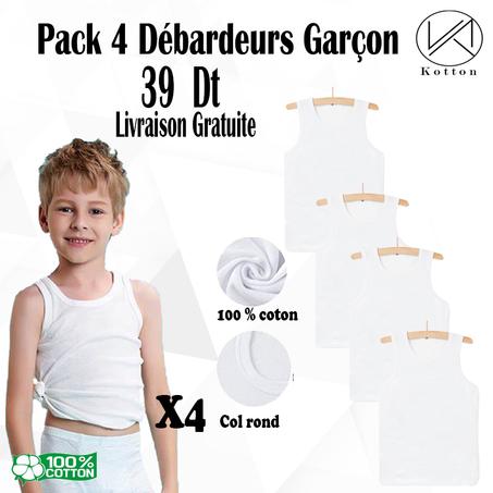 PACK 4 DEBARDEURS GARCON 100% coton