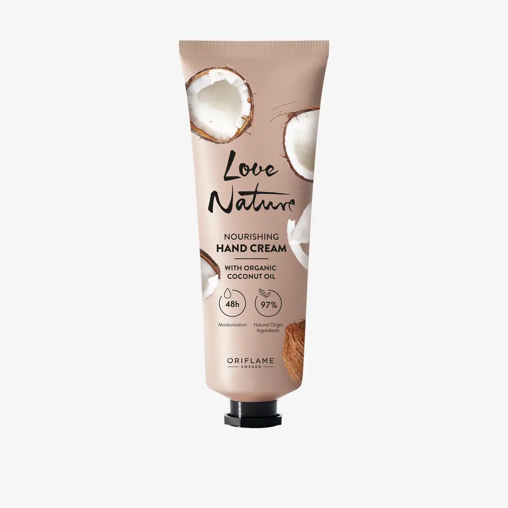 Crème Nourrissante pour les Mains à l'Huile Naturelle de Noix de Coco Love Nature