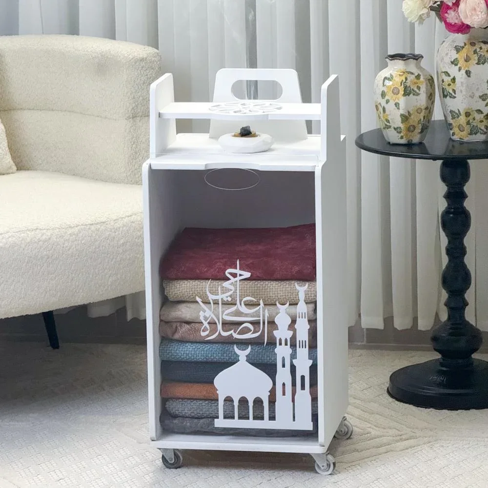 منظم سجاد ومبخرة - أبيض