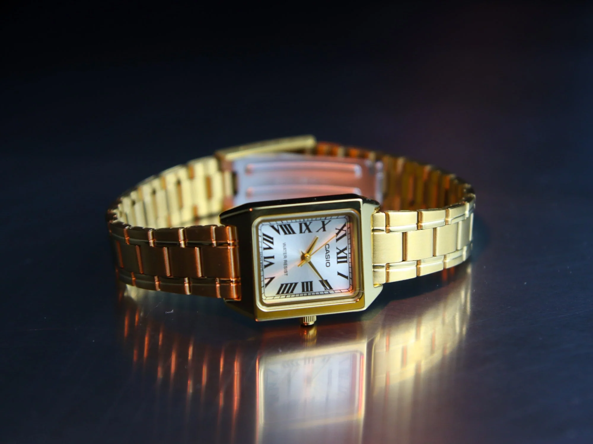 Gold casio watch women