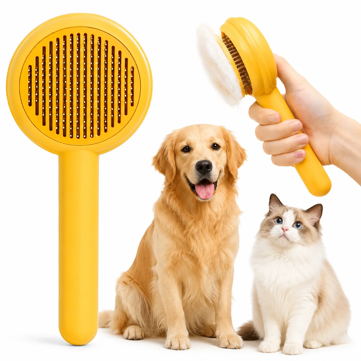 فرشاة ذكية لإزالة شعر القطط والكلاب 🐶🐱