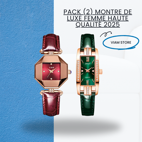 PACK (2) MONTRE DE LUXE FEMME HAUTE QUALITÉ 2025