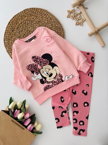 💐2024 طقم للبنات موضة للخريف والشتاء 💐 MICKEY PINK