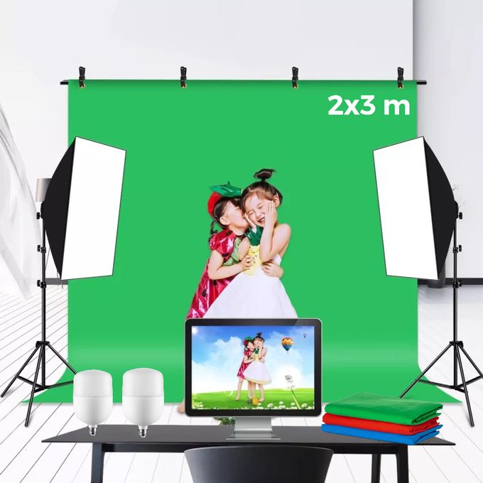 KIT STUDIO 2 SOFT BOX 1 LOMP + FOND 2/3M
