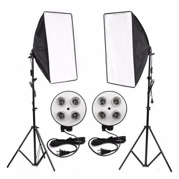 KIT STUDIO 2 SOFT BOX 4 LOMP + FOND 2/3M