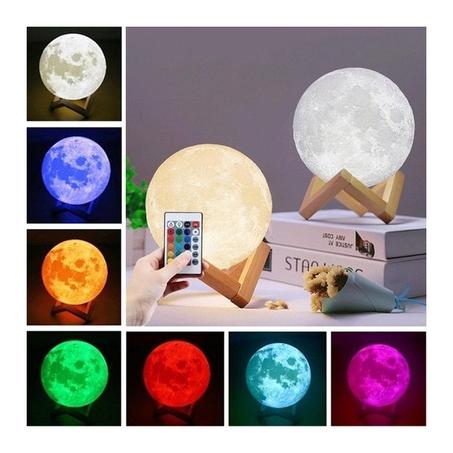 قمر المصباح الضوئي بعدة ألوان قطره 15 سنتيم - مع حامل من الخشب